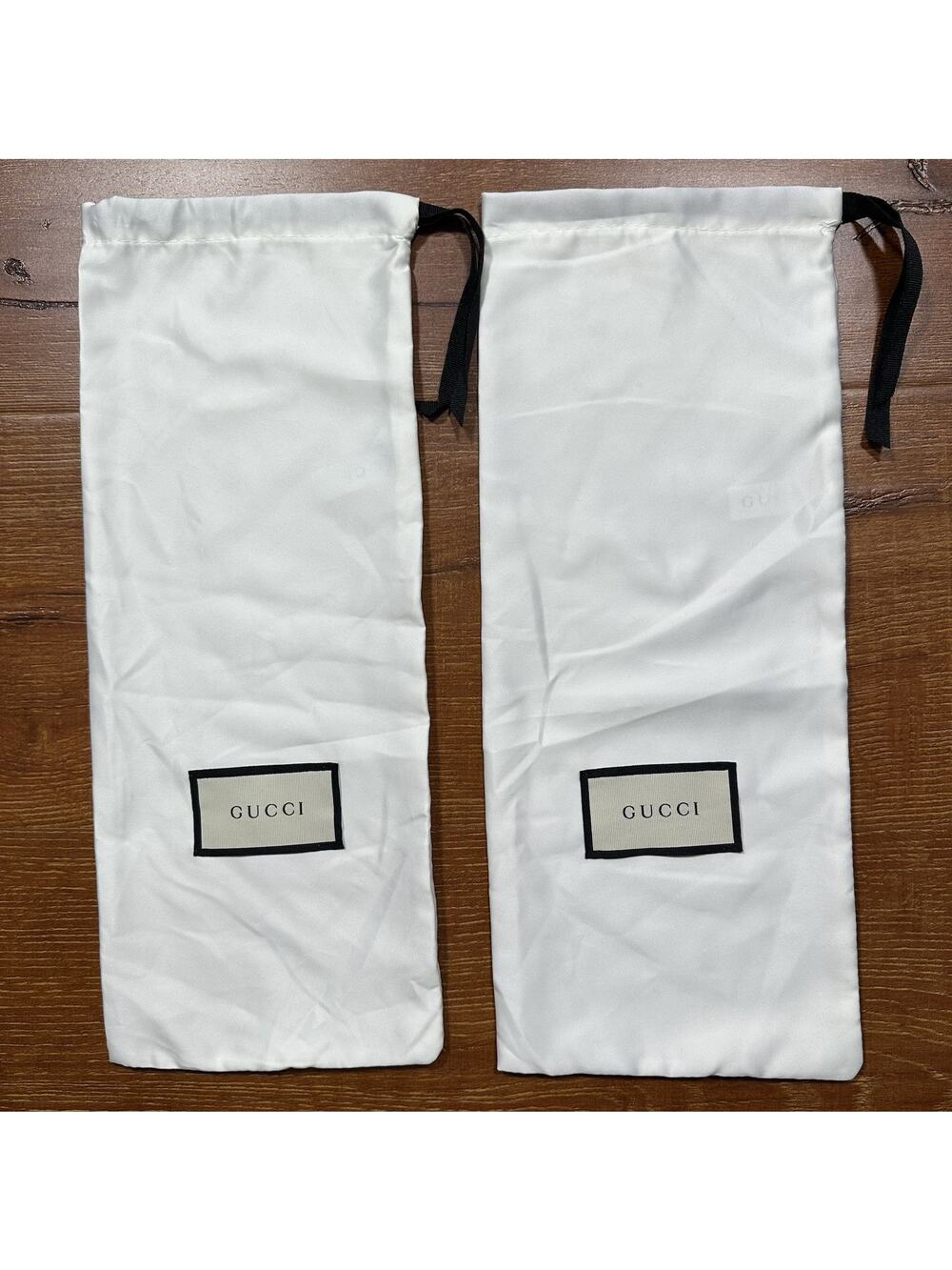 Gucci Dust Bags 15.5"x6.5" White Satin Drawstring Storage Protector Cover Heels - Picture 1 of 11
